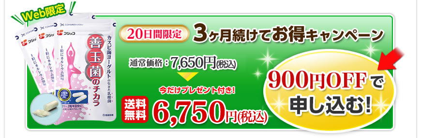 善玉菌のチカラ 3袋おまとめ900円OFFキャンペーン | フジッコ